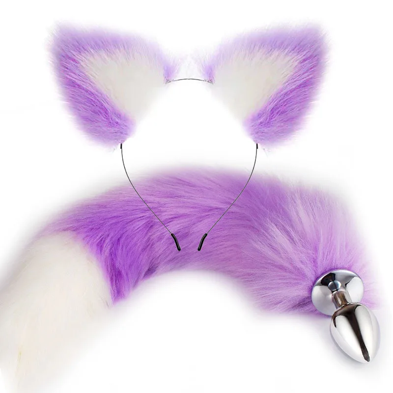Sexy Fox Metal Butt Plug Tail Set With Hairpin Kit 10 Colors Anal Butplug Tail Prostate Massager Butt Plug For Couple Cosplay_voghion.com