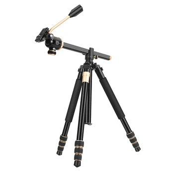 QZSD Q888 Aluminum Alloy Transverse Tripod Monopod 2-in-1 Holder for Pro Travel Horizontal Stand Camera Mobile Phone Photography