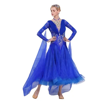 B-16229 Royal Blue International Standard Ballroom Dance Dresses For ...