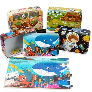 EDULAND Montessori Wooden Puzzle Children Animation Cartoon  Kindergarten Toys Puzzle Toys