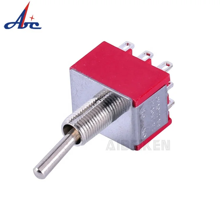 3 Position on OFF on Self Lock 3PDT 9 Pin Toggle Switch With Waterproof Rubber Cover