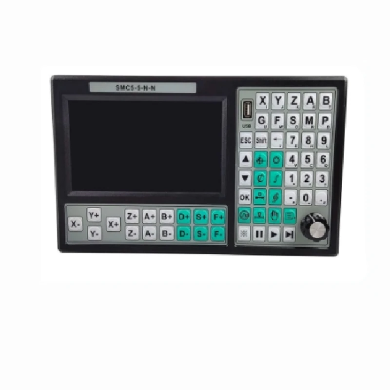 TEBAK CNC 5 Axis Offline Mach3 USB Controller SMC5-5-N-N 500KHz G-Code 7 Inch Large Screen 6 Axis Emergency Stop Hand Wheel MPG