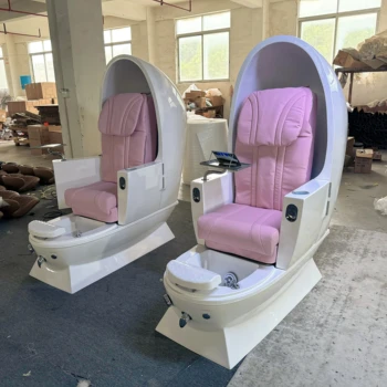 Hot pink and white color luxury style spa pedicure massage chair for nail salon 2024