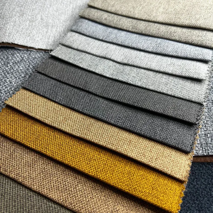 H28 Home Textile Polyester Linen Look Sofa Upholstery Linen Sofa Fabric Wholesale