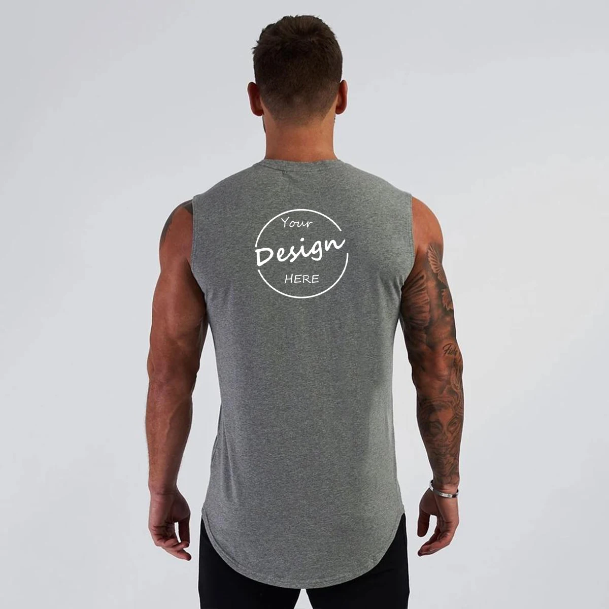 JL0520C OEM Fitness Mens Gym Tank Top Workout Training Sleeveless Men’s T Shirts Plain Print Stringer Tank Top Bodybuilding