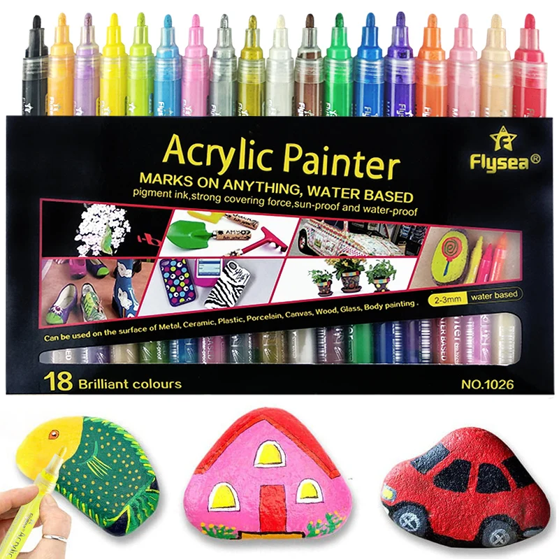 flysea acrylic paint pen 6 pack