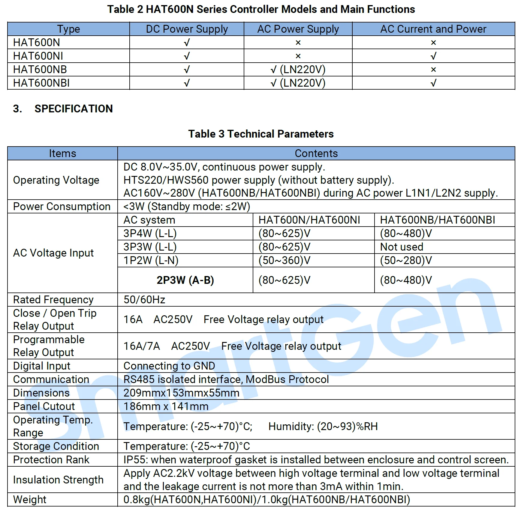 SmartGen HAT600N Genset ATS Controller for Diesel Generator