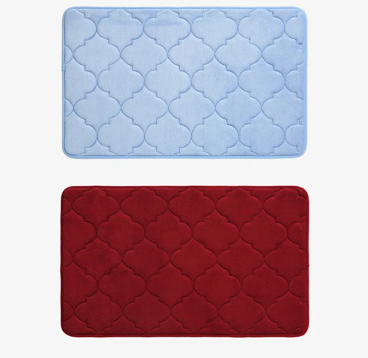 Environment Friendly Coral Velvet Non Slip Bathroom Mat Solid Color Indoor And Outdoor Doormat manufacture