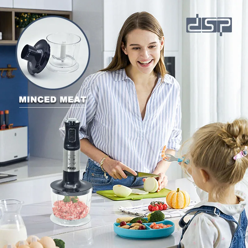DSP 4 in 1 Hand Blender Set Food Blender for Home Kitchen Portable Electric Immersion Mixer Stainless Steel Sticker Blenders