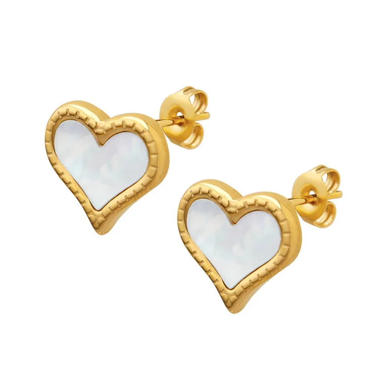 High Quality Stainless Steel Shell Earring Dainty 18k Gold Plated Shell