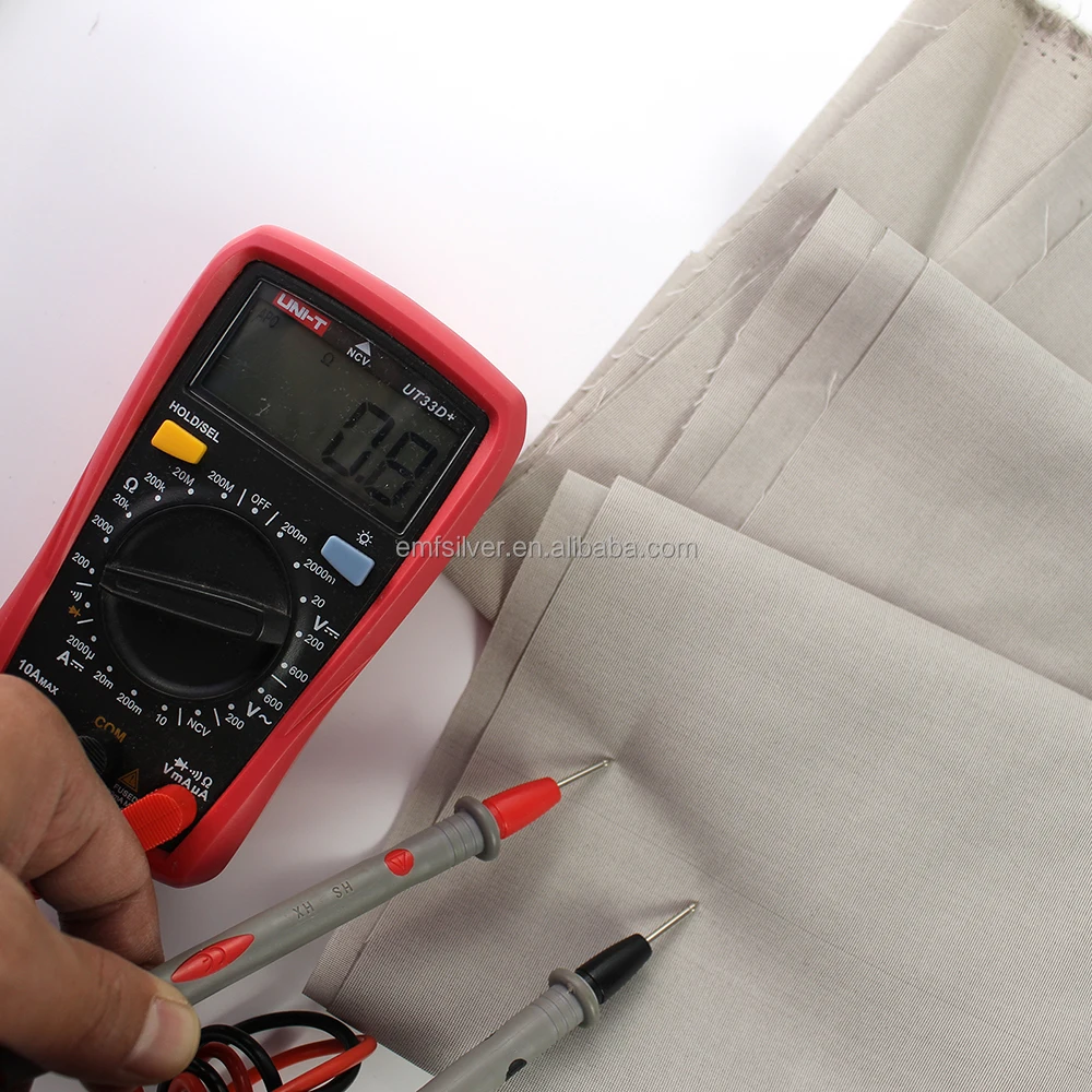 Block Emf Esd Earthing Anti Radiation Emf Shielding Silver Fiber Fabric