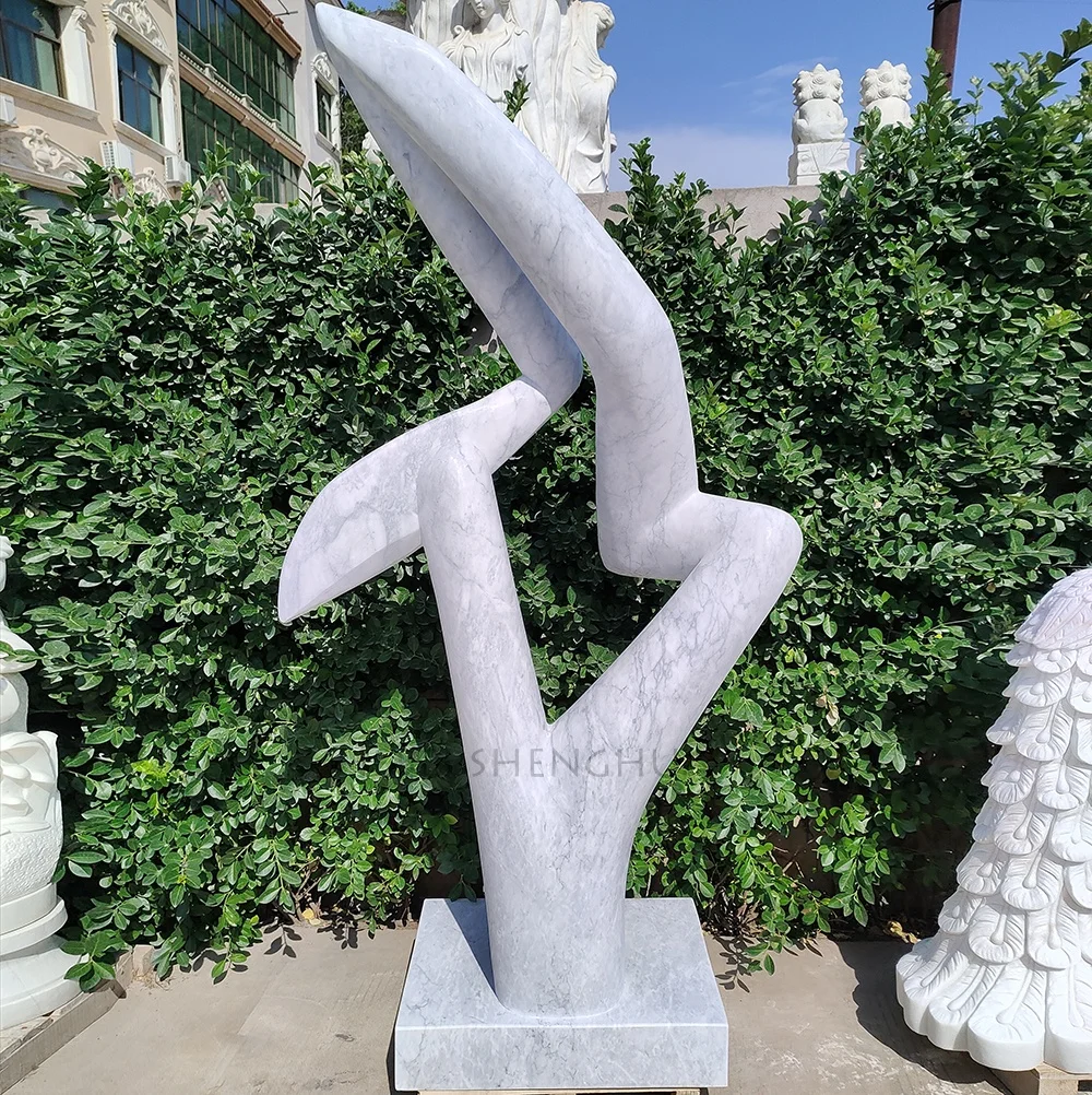 Outdoor Garden Decor Statue Carrara Hand Carving Abstract Art Sculpture for Sale