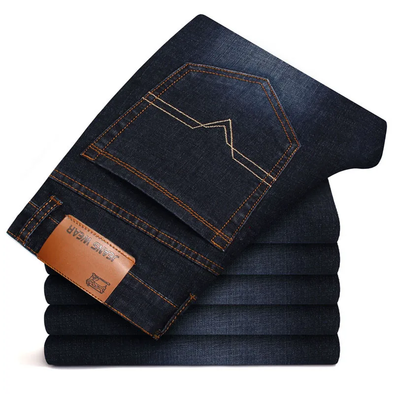 Pantaloni da uomo Strai Jeans a vita media elasticizzati slim business casual all'ingrosso cotone Li Bulbs personalizzati intrecciati_voghion.com