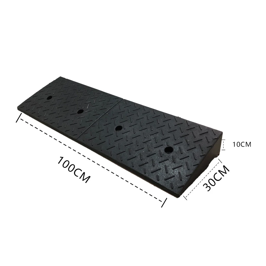 Heavy Duty Solid Rubber 3 inches rise Wheelchair Threshold Ramp for Doorway