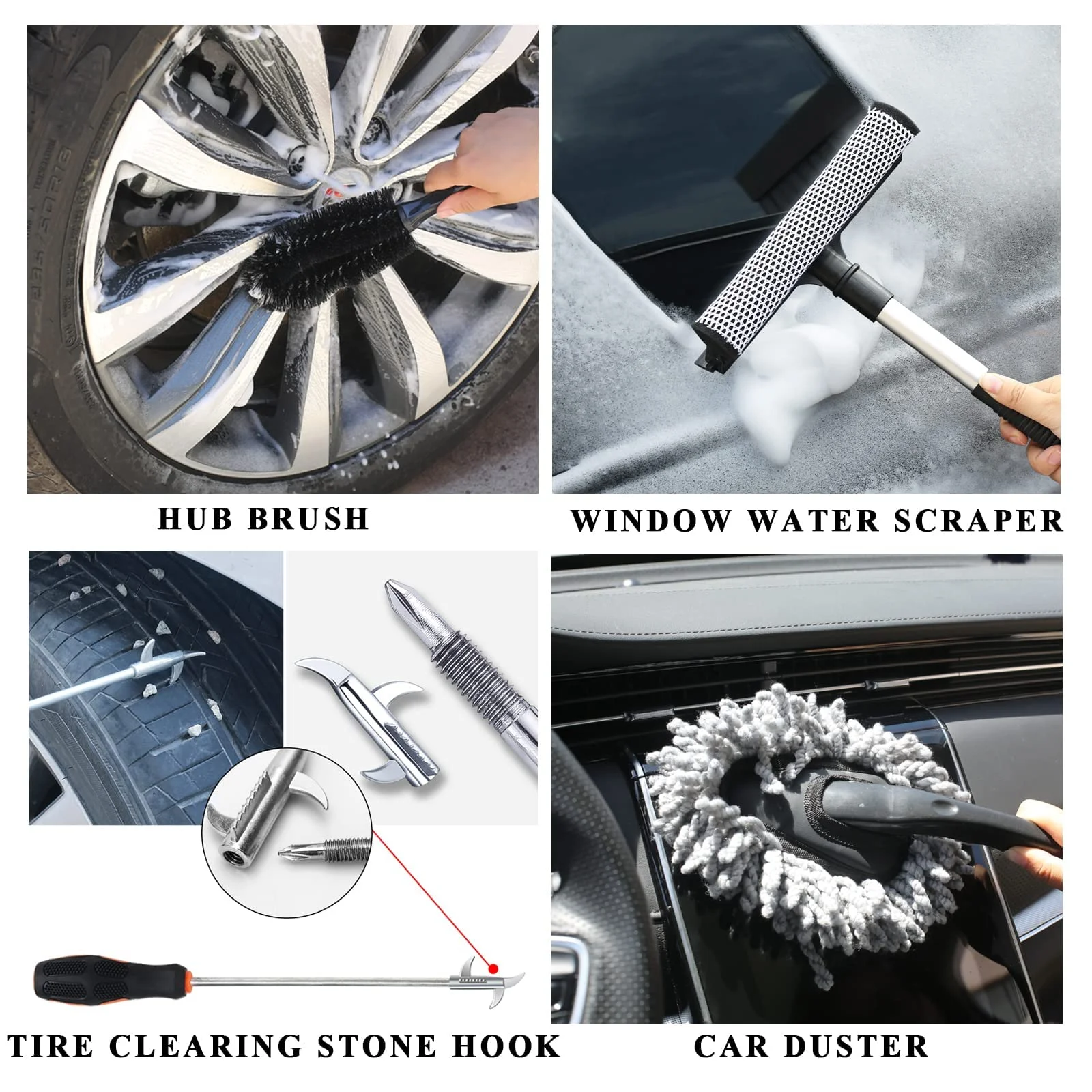 23Pcs Car Wash Tools Kit - Multi-Purpose Interior & Exterior Cleaning ...