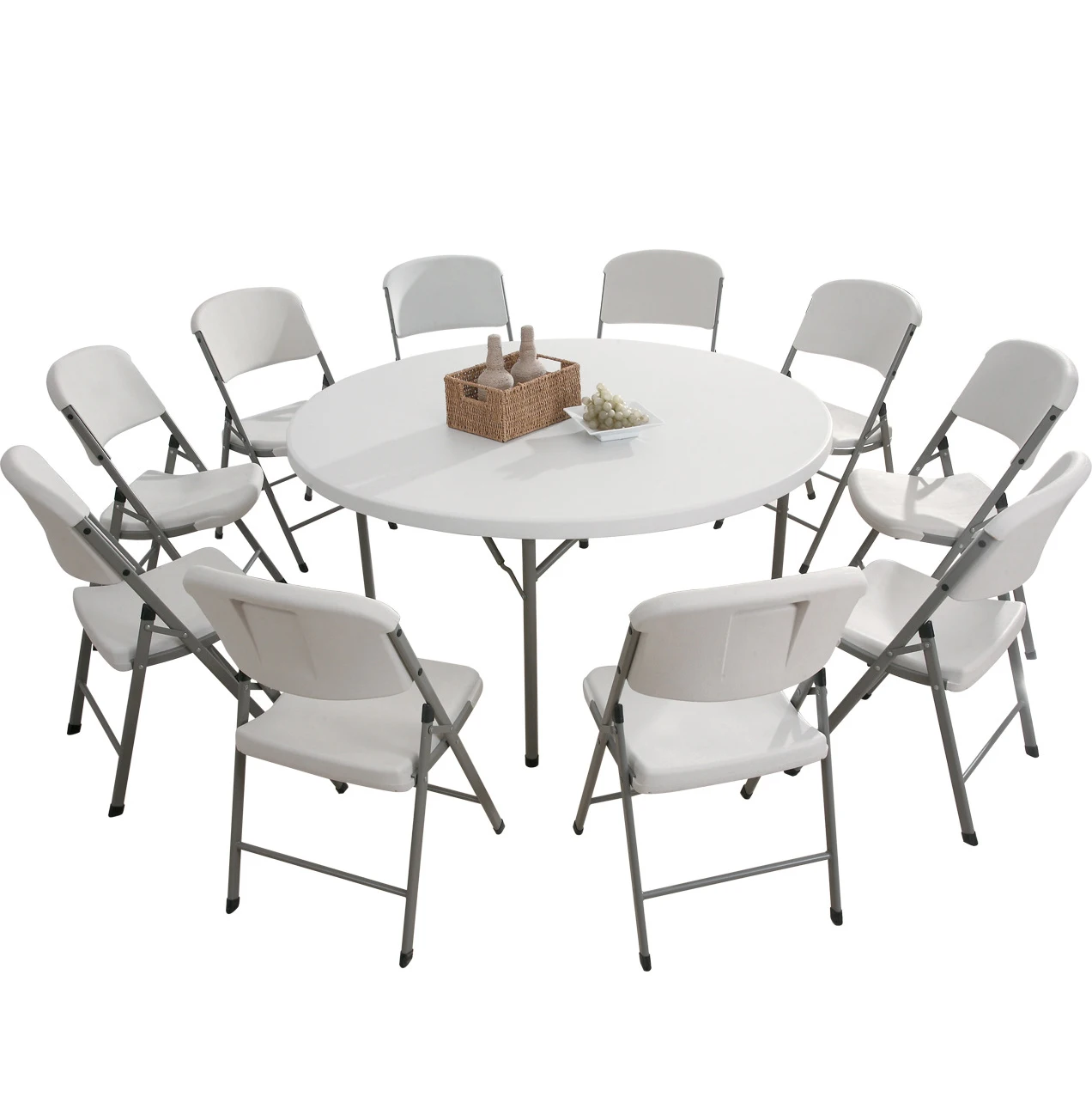 folding round dining table for 8