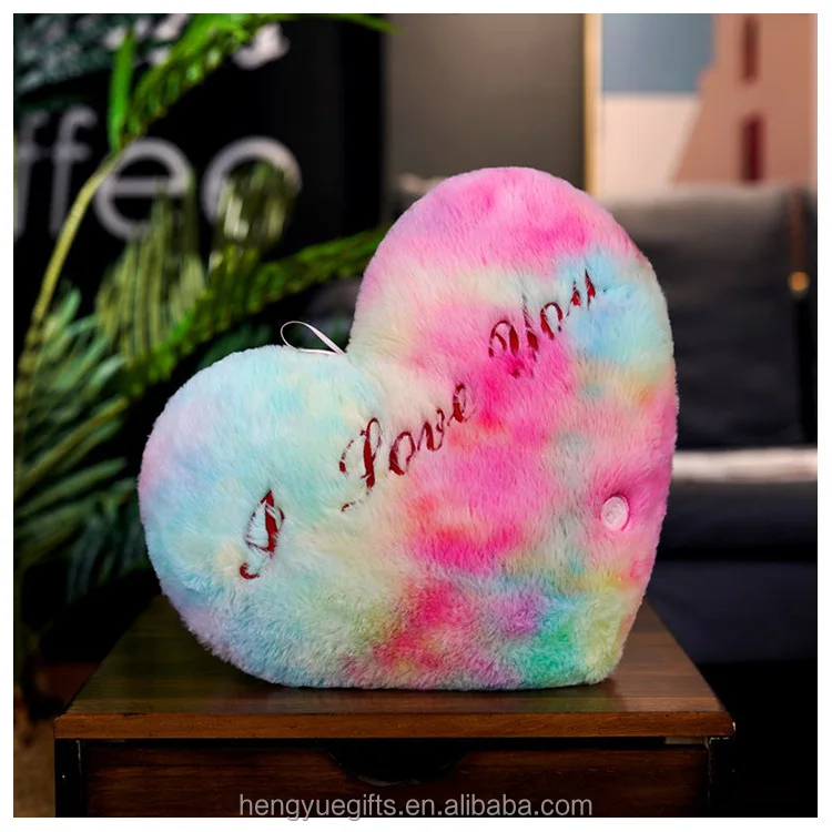 Valentine's Day Creative 34CM Glowing Pillow Led Light Colorful Luminous Stars Plush Toys For Kids Children