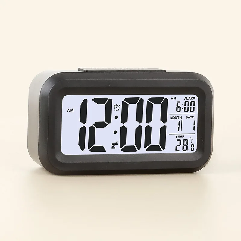 LCD Smart Clock Electronic Student Desktop Clock Mute Glow-in-the-dark Kids Wake up Alarm Clock