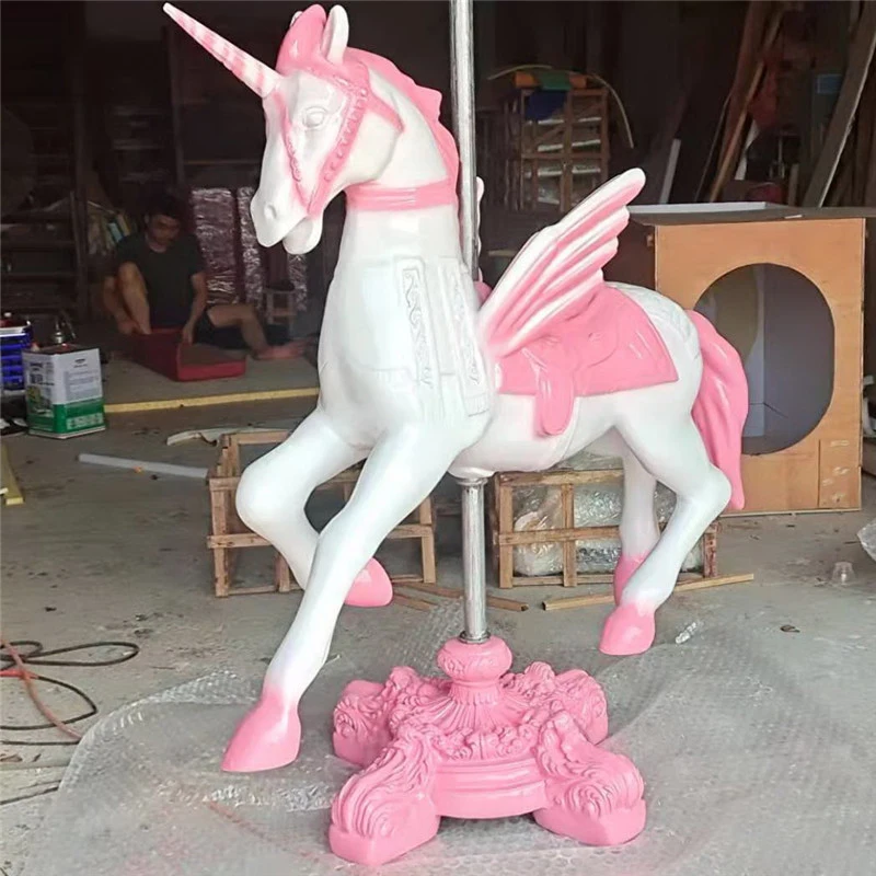 Support Customized Life Size Animal Sculpture Carousel Horse/fiberglass Carousel Horse/full Size Carousel Horse for Sale