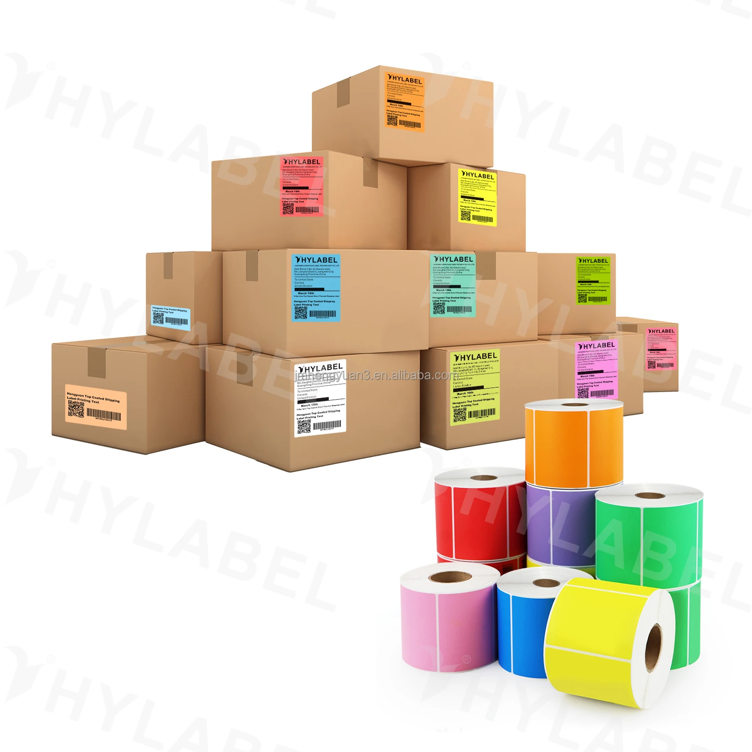 Custom Color 4x1 4x2 4x3 4x4 4x6 Inch Printed Thermal Transfer Label ...