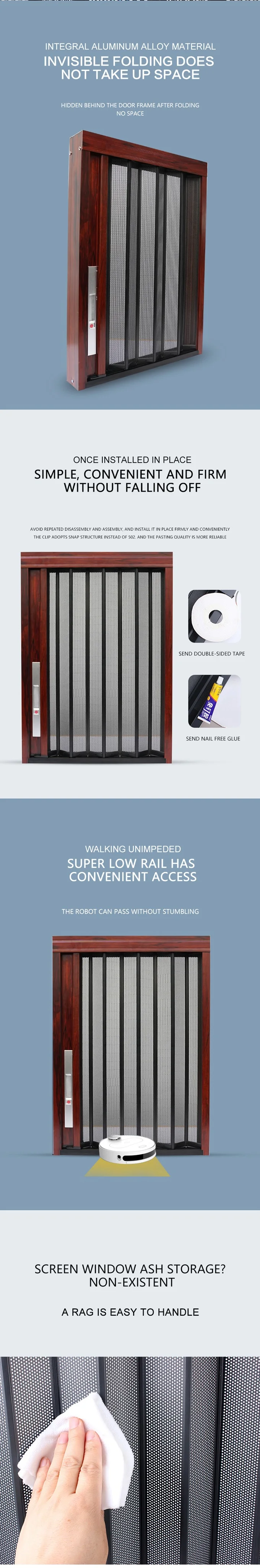 Metal Pleated Mesh Folding Sliding Screen Door Buy Metal Pleated Mesh