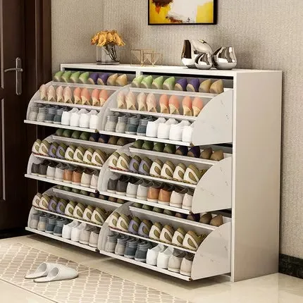 Weißer Moderner Holz-schuhschrank Für 50 Paar Schuhe Aufbewahrungsorganizer Für Zuhause 3-stufiger Zapateras-de-madera-modern Schuhregal