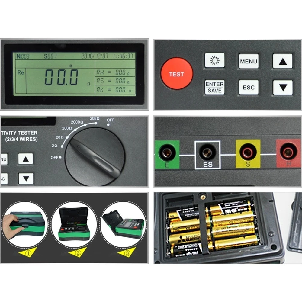 Insulation Resistance Tester ETCR3480B 5000V, 0.1mo~400go, AC 0V-750V Digital Only