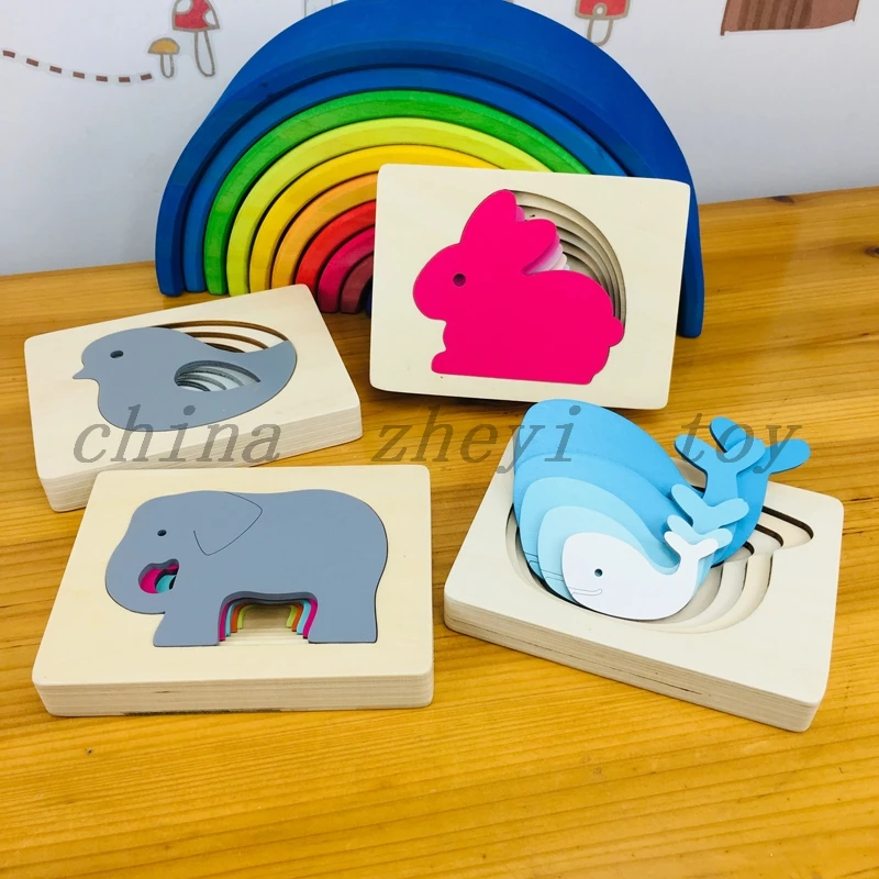 
Прямая продажа с фабрики, детские игрушки, деревянные головоломки с животными, игрушки, игры на заказ, Монтессори для мальчиков и девочек, развивающие дешевые игрушки из Китая 