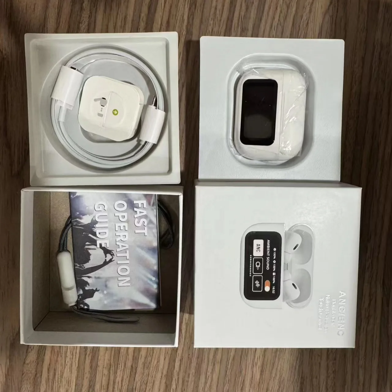 New A9 Pro Earphones Wireless Bt 5.4 Headset LED Touch Screen Control Volume Adjustment Headphones ANC Audifonos Earbuds ENC