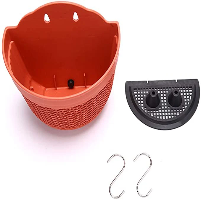 Пластиковые настенные горшки для растений полукруглые держатели с крючками забора балкона или