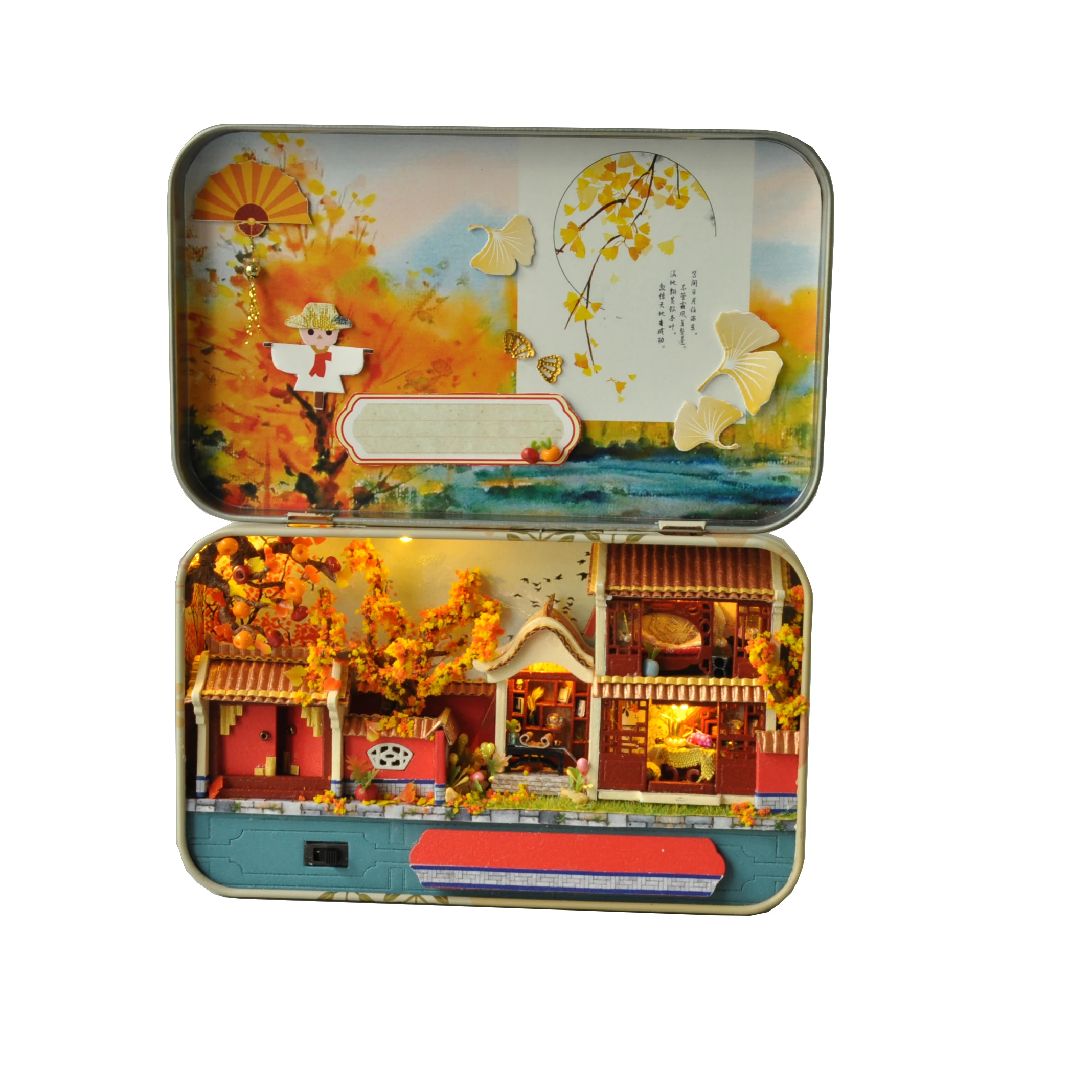 Кукольный домик «сделай сам», миниатюрная деревянная мебель, игрушка, четыре сезона, коробка с ландшафтом, кукольный дом для детей