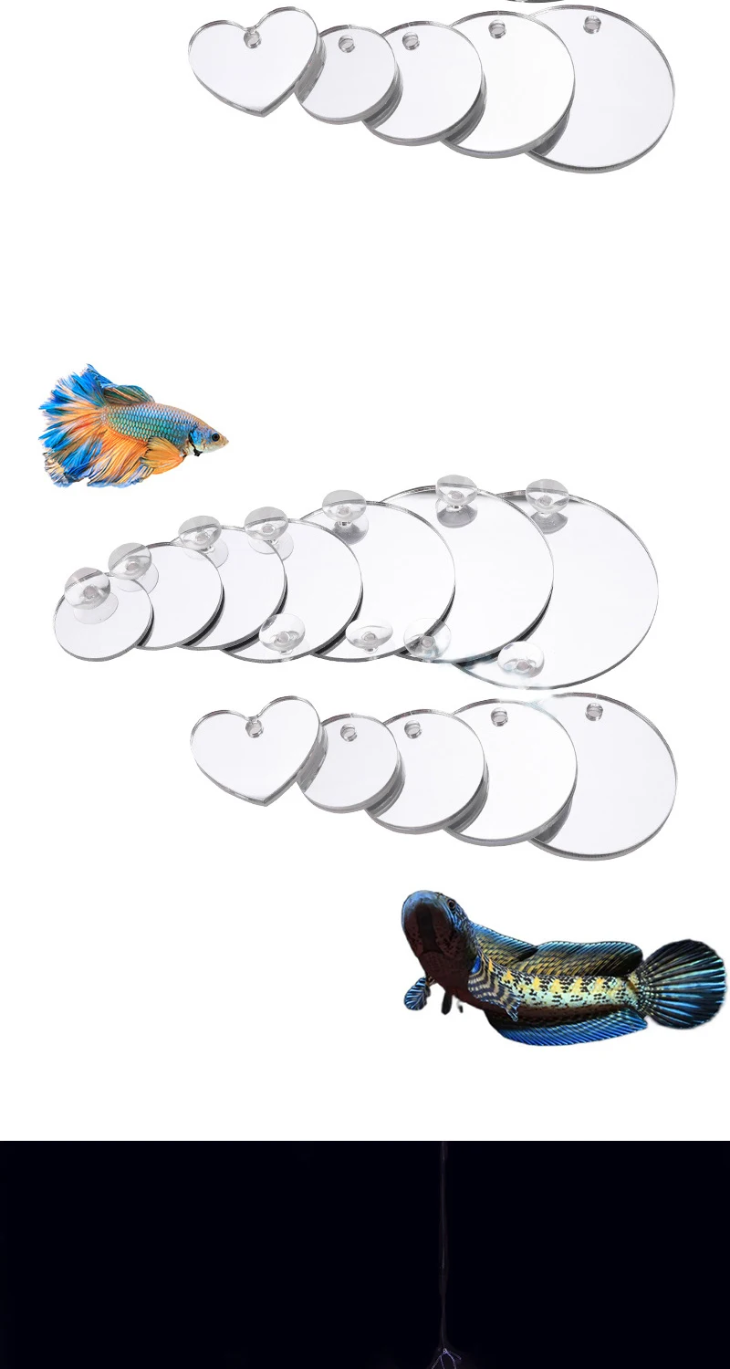 Acrylic Betta Training Mirror Floating Ball Doublesided Mirror Suction