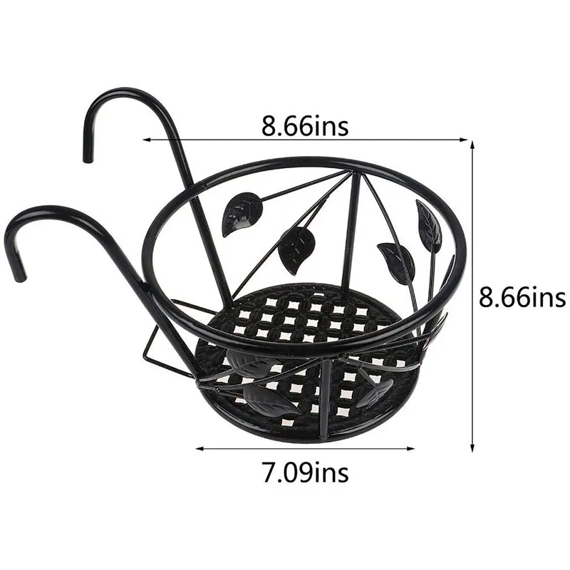 Balcony flower rack household iron hanging flower pot rack railing succulent green flower indoor storage rack factory