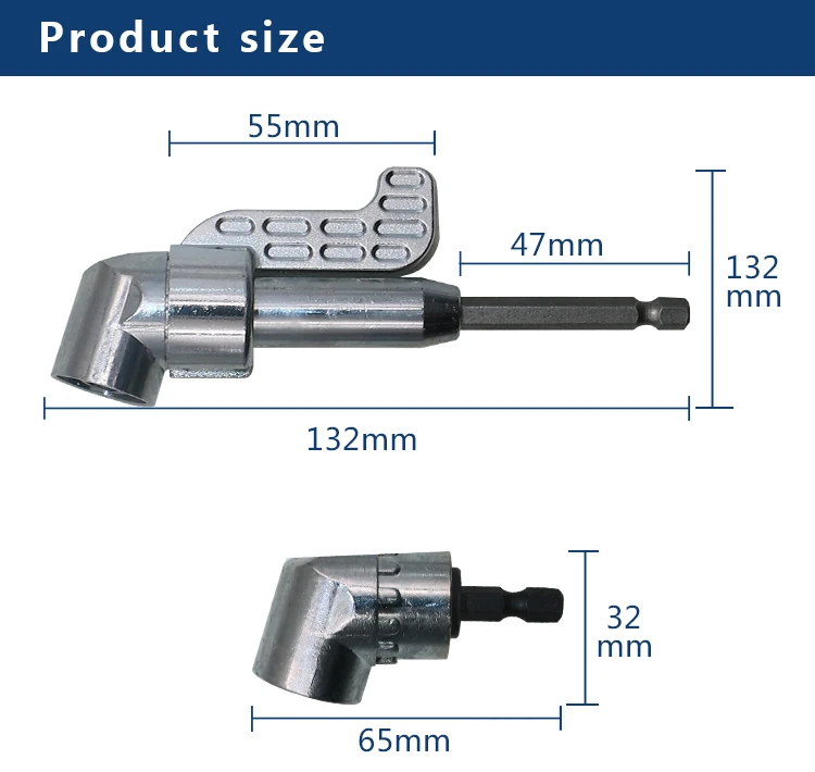 105 Degree Angle Screwdriver Set Holder Adapter Adjustable Bits Nozzles Angle Screw Driver Tool 1/4" Inch Magnetic Angle Driver