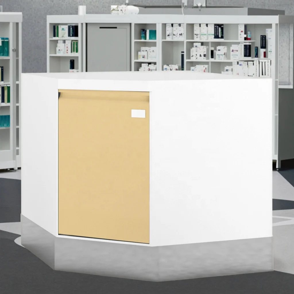 Modern Stainless Steel Non-Rectangular Five-Sided Base Cabinet for Hospital Clinical Labs Advanced Geometry Optimization 5