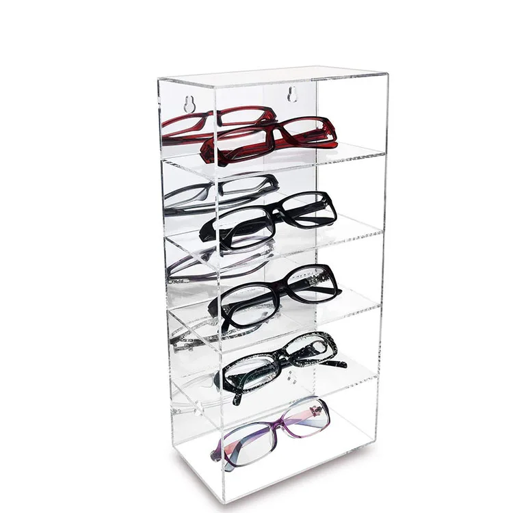Acrylic 5 Levels Mirrored Back Display Shelf Wall Mounted Collection