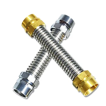 201/304 Stainless Steel Corrugated Flexible Metallic Hose With Brass Nuts Clip Air conditioning hose