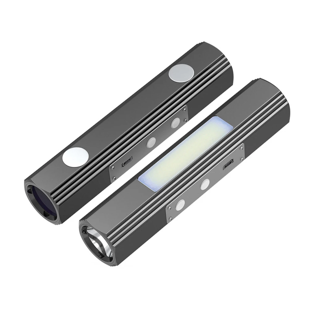 Portable Emergency Rechargeable Waterproof Aluminum Double Lamp 4 Modes Led Cob Flashlight Powerful With UV Flashlight supplier