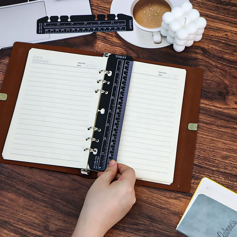 透明なプラスチック製のしおり定規ルーズリーフ定規測定ppa5 a6 a7