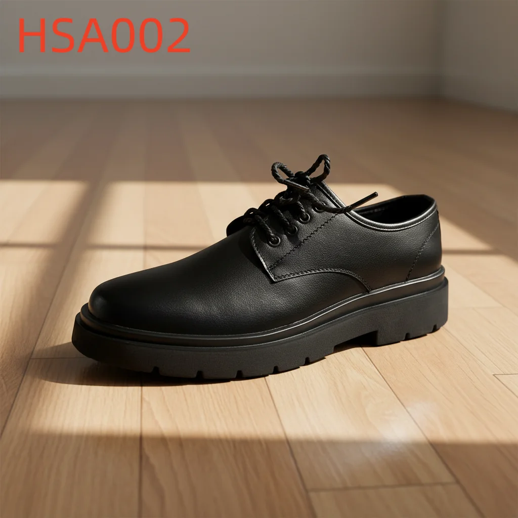 HY,Formal Occasions British Minimalist Style Black Lace-up Dress Shoes Conference Event Wearable Rubber Sole Office Shoes HSA002