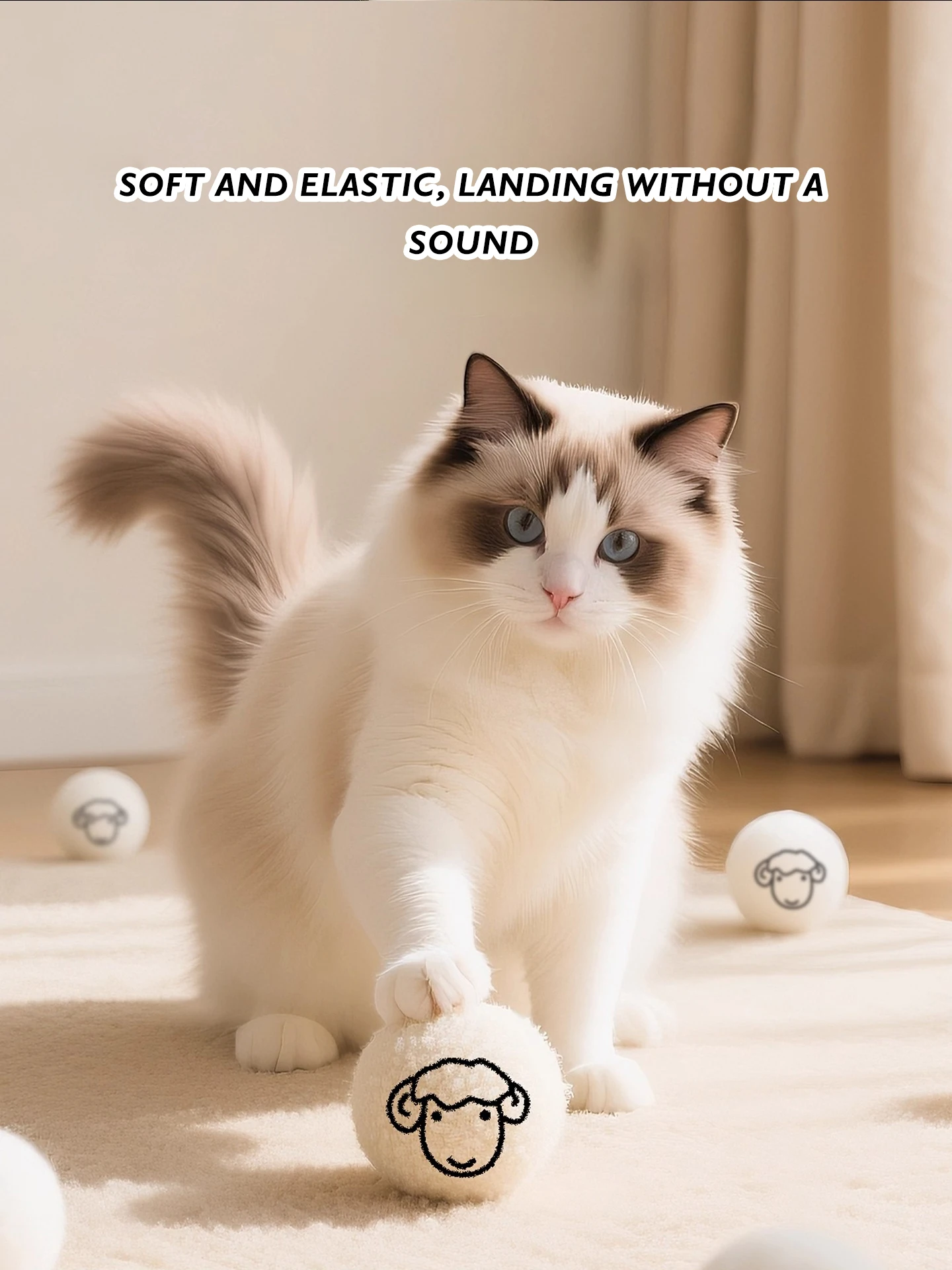 New 7.5CM Diameter Quiet Wool Ball Cat Toy Bite Resistant Wear Resistant Relieves Pet Boredom Interactive Pet Products factory