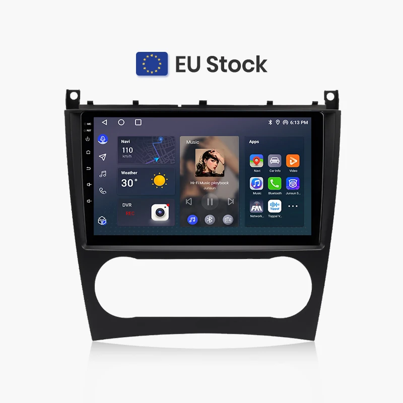 Junsun Android Auto Car Radio Navigation for Mercedes Benz C Class W203 2005-2009 C200 C230 C240 C320 C350 CLK W209 Multimedia