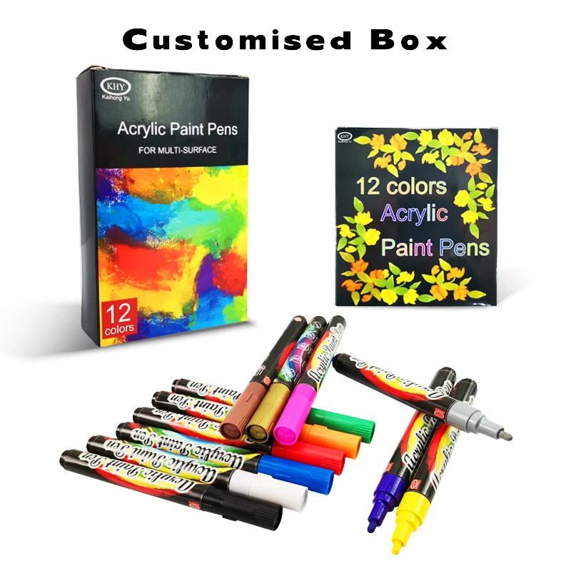 Custom 12 Colors Diy Painting Permanent Waterproof Fine Tip Acrylic