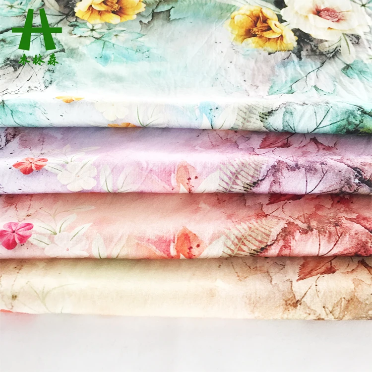 Mulinsen текстиль тканый 100% вискоза цифровая печать искусственный шелк ткань