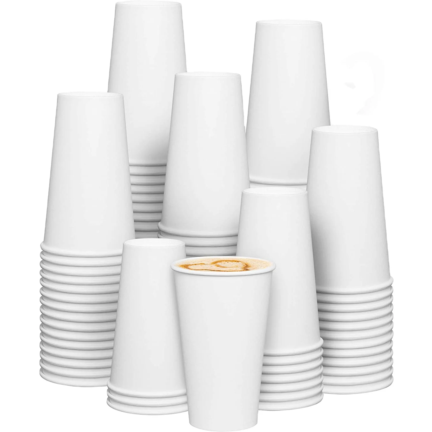16 oz Disposable White Paper Hot Coffee Cups China Factory Custom Logo Eco  Friendly Hot Sell Paper Cup for Hot Drink With Lid