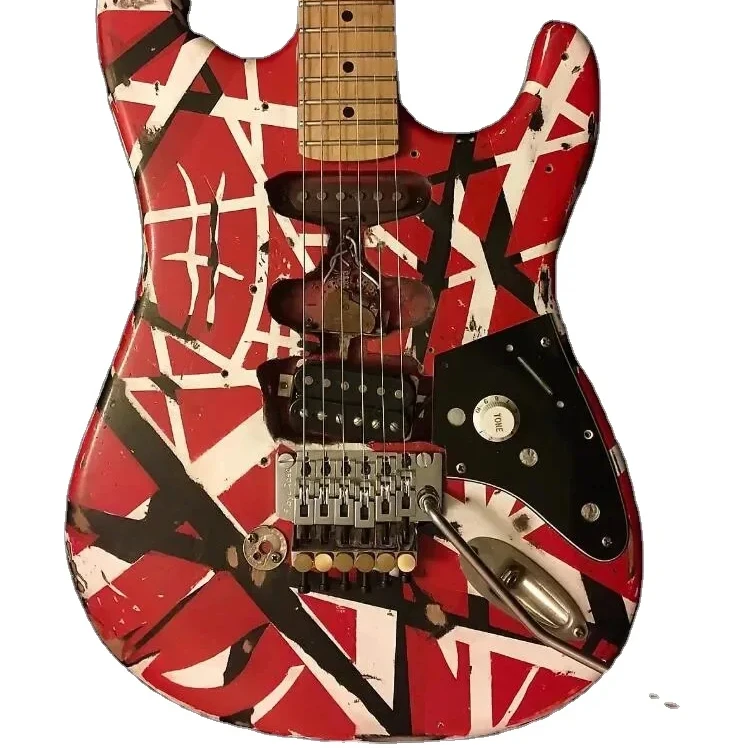 Edward Eddie Van Halen Heavy Relic Red Franken Electric Guitar Black ...