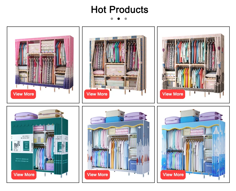 201g Folding Canvas Wardrobe Assemble Wardrobes Foldable Clothes