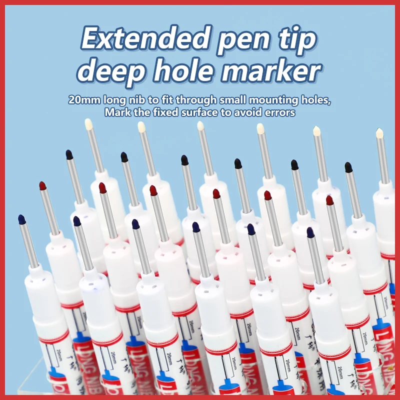 Маркерная ручка с глубоким отверстием, 20 мм, с длинным наконечником, для деревообработки