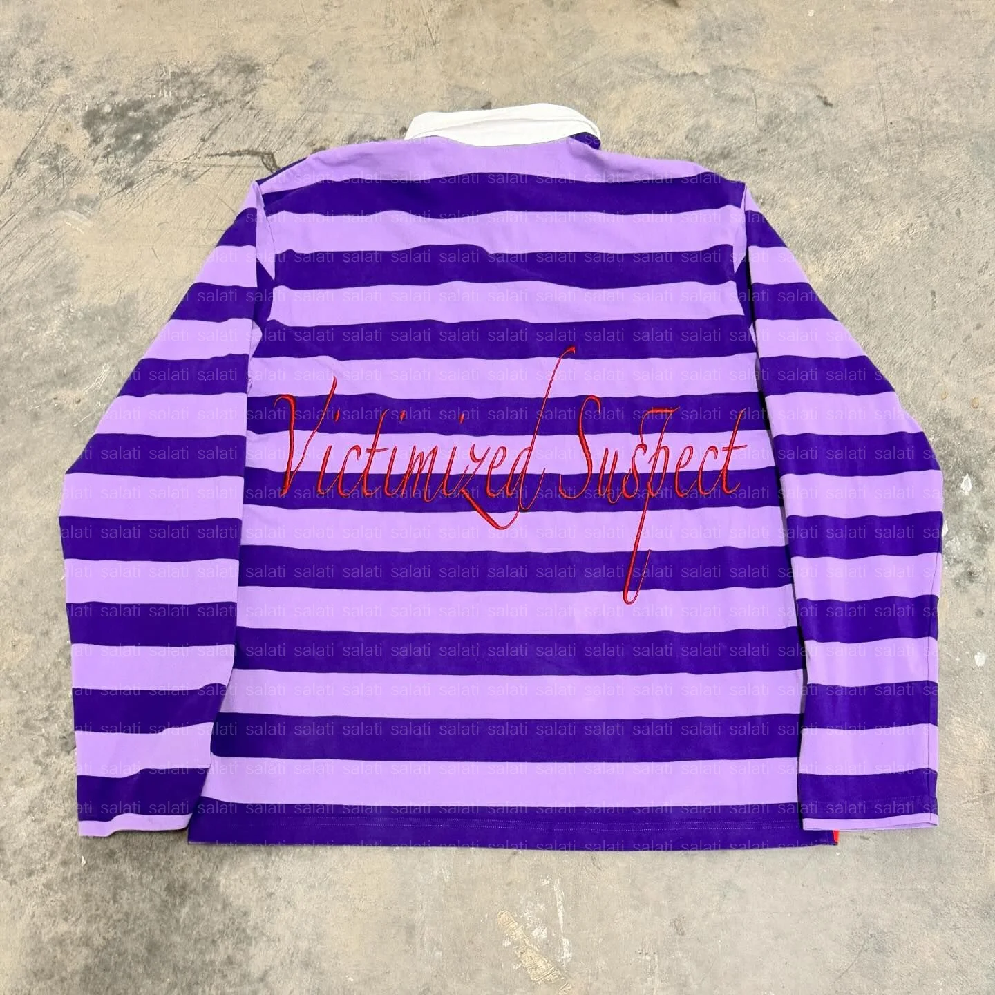WT Custom Logo Tshirt Heavy Cotton Stripe Collar Long Sleeve Applique Embroidery Golf Jersey T-shirt Rugby Polo Shirt for Men gallery 4