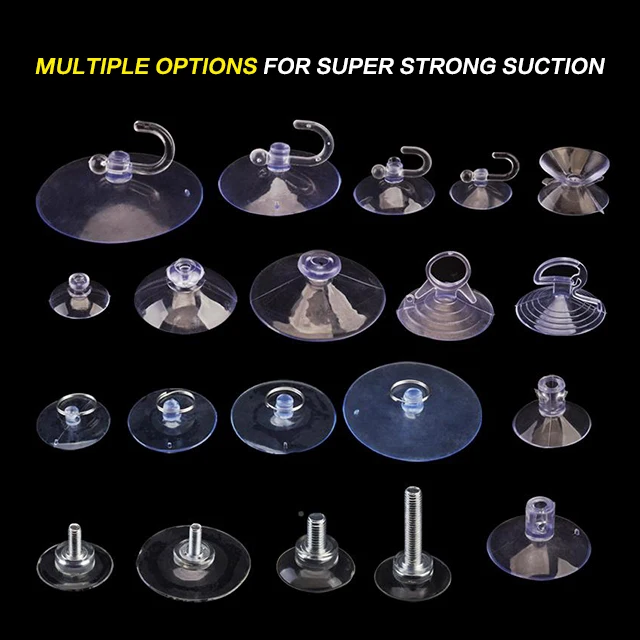 PVC Clear Bathroom Suction Cup with Top and Side Pilot Holes for Glass Table and Window Walls Customizable Cutting Processed